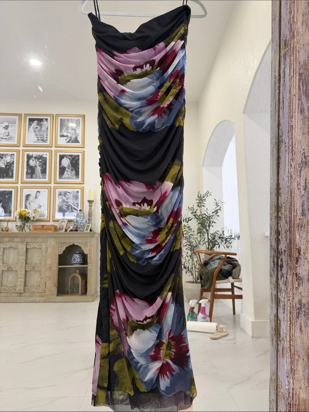Abercrombie & Fitch Emerson Ruched Strapless Slim Maxi Dress
